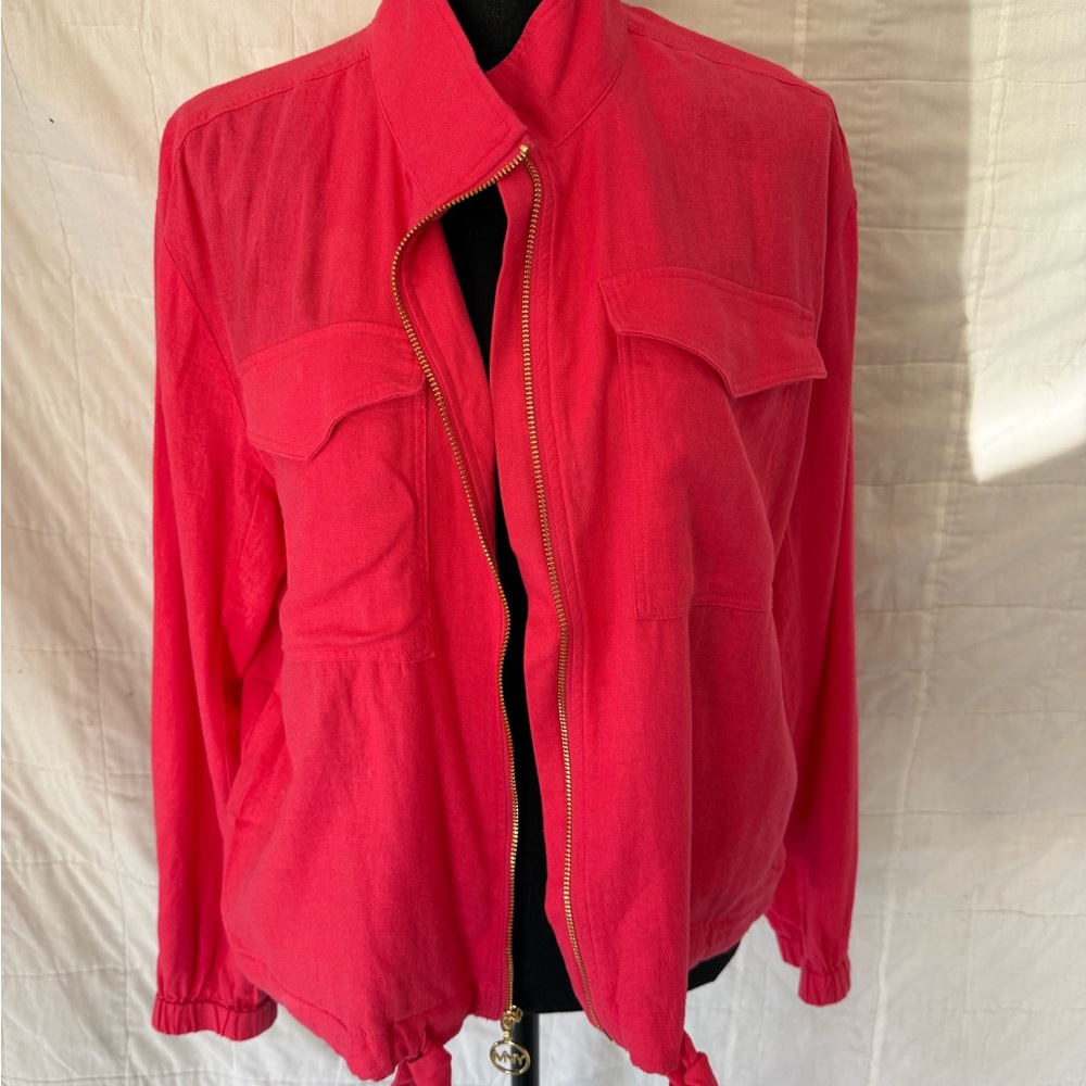 Marc New York Bright Pink Zip-Front Bomber Jacket